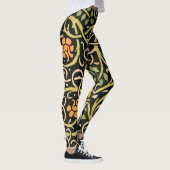 William Morris Black Floral Art Print Design Leggings (Rechts)