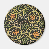 William Morris Black Floral Art Print Design Magneet (Voorkant)