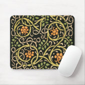 William Morris Black Floral Art Print Design Muismat (Met muis)