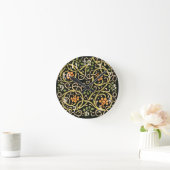 William Morris Black Floral Art Print Design Ronde Klok (Huis)