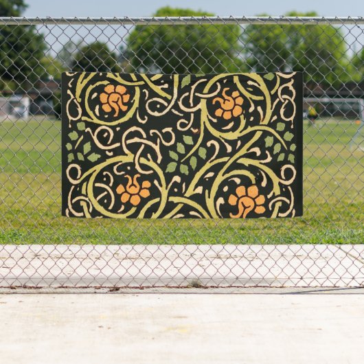 William Morris Black Floral Art Print Design Spandoek (Insitu)