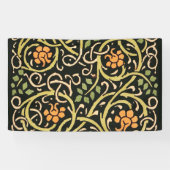 William Morris Black Floral Art Print Design Spandoek (Horizontaal)