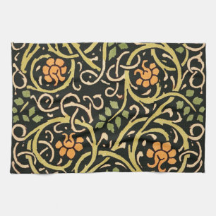William Morris Black Floral Art Print Design Theedoek