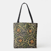 William Morris Black Floral Art Print Design Tote Bag (Achterkant)