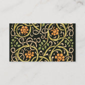 William Morris Black Floral Art Print Design Visitekaartje (Achterkant)