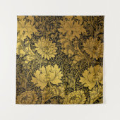 William Morris Black & Gold Chrysanthemum Floral Wandkleed (Voorkant)