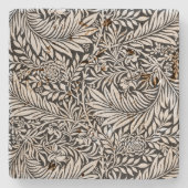  William Morris Black Larkspur Botanisch Stenen Onderzetter (Voorkant)