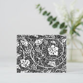 William Morris Black White Grape Vine Briefkaart (Staand voorkant)