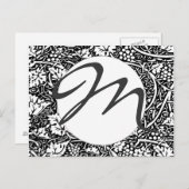 William Morris Black White Grape Vine Briefkaart (Voorkant / Achterkant)