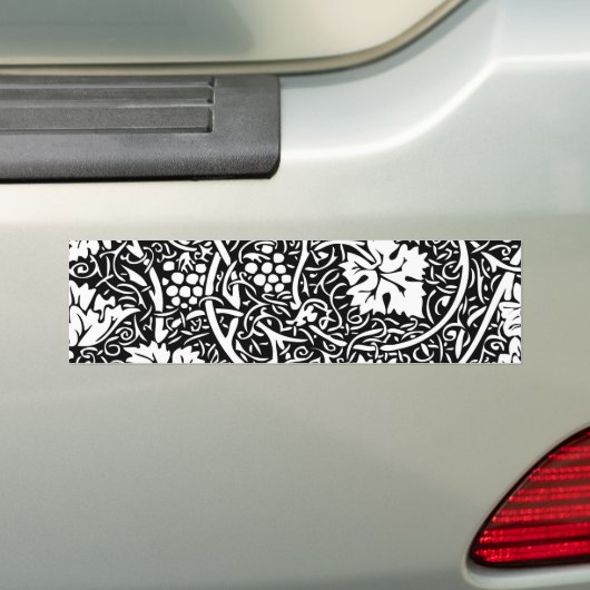 William Morris Black White Grape Vine Bumpersticker (Op auto)