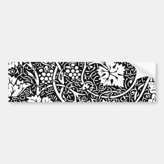 William Morris Black White Grape Vine Bumpersticker (Voorkant)