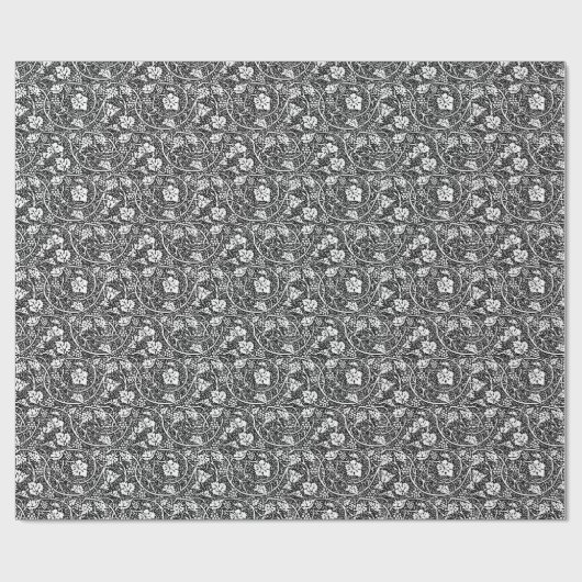William Morris Black White Grape Vine Cadeaupapier (Vlak)