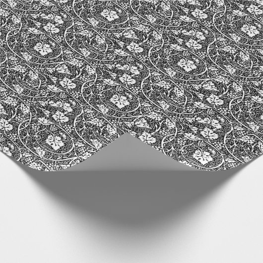 William Morris Black White Grape Vine Cadeaupapier (Hoek)
