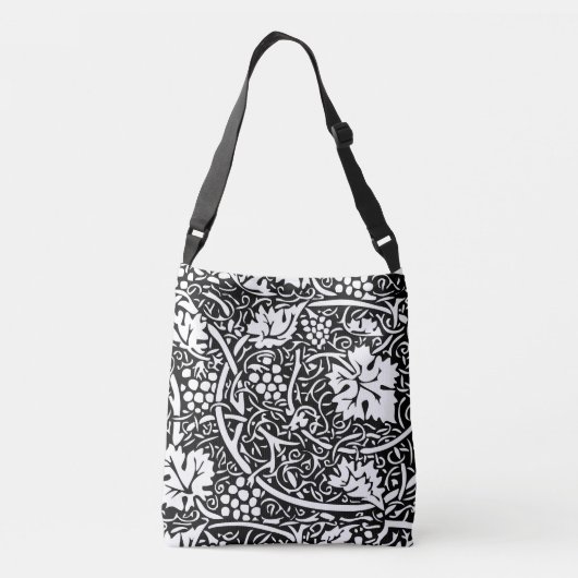 William Morris Black White Grape Vine Crossbody Tas (Achterkant)