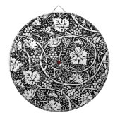 William Morris Black White Grape Vine Dartbord (Voorkant)