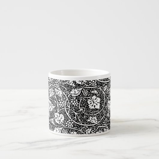 William Morris Black White Grape Vine Espresso Kop (Voorkant)