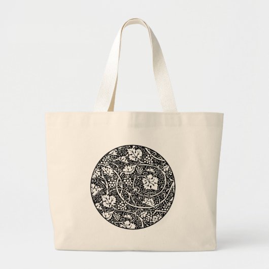 William Morris Black White Grape Vine Grote Tote Bag (Voorkant)