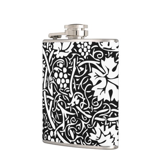 William Morris Black White Grape Vine Heupfles (Links)