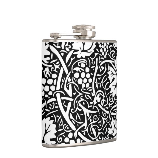 William Morris Black White Grape Vine Heupfles (Rechts)