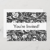 William Morris Black White Grape Vine Kaart (Voorkant / Achterkant)