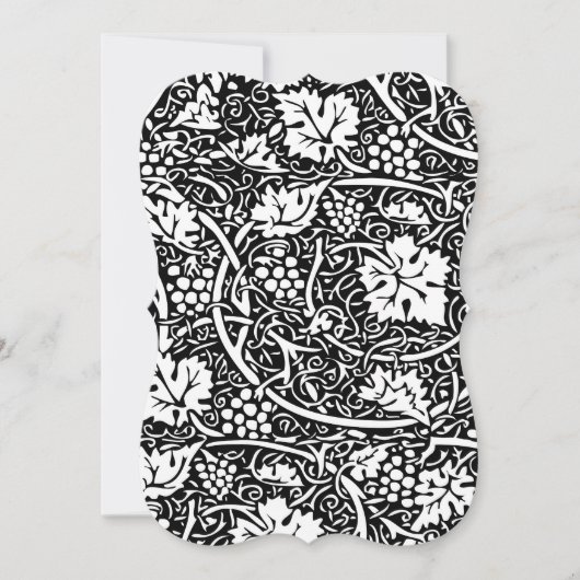 William Morris Black White Grape Vine Kaart (Voorkant)