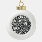 William Morris Black White Grape Vine Keramische Bal Ornament (Voorkant)