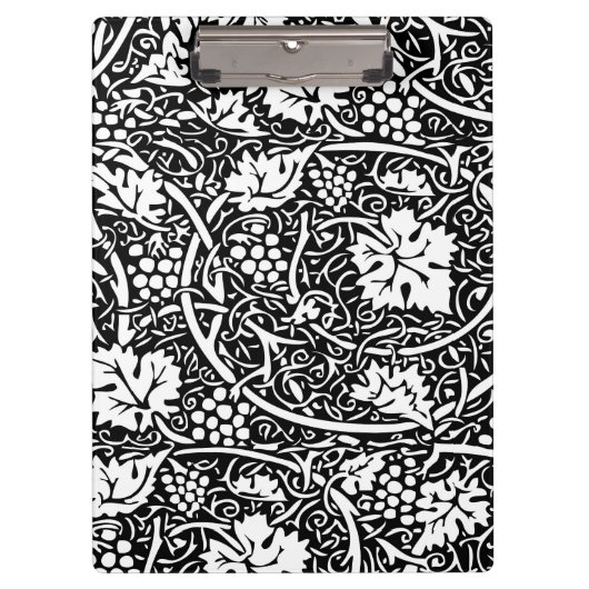 William Morris Black White Grape Vine Klembord (Voorkant)