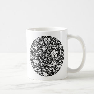 William Morris Black White Grape Vine Koffiemok