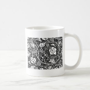 William Morris Black White Grape Vine Koffiemok