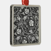William Morris Black White Grape Vine Metalen Ornament (Rechts)