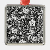 William Morris Black White Grape Vine Metalen Ornament (Voorkant)