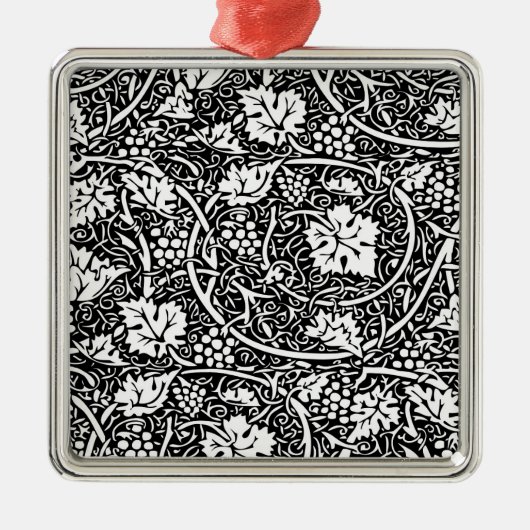 William Morris Black White Grape Vine Metalen Ornament (Voorkant)