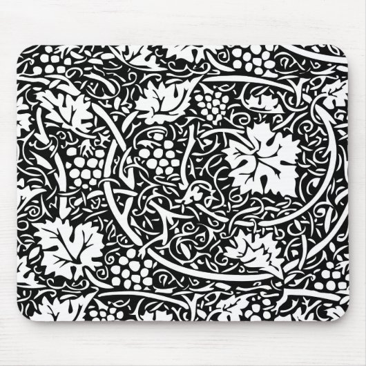 William Morris Black White Grape Vine Muismat (Voorkant)