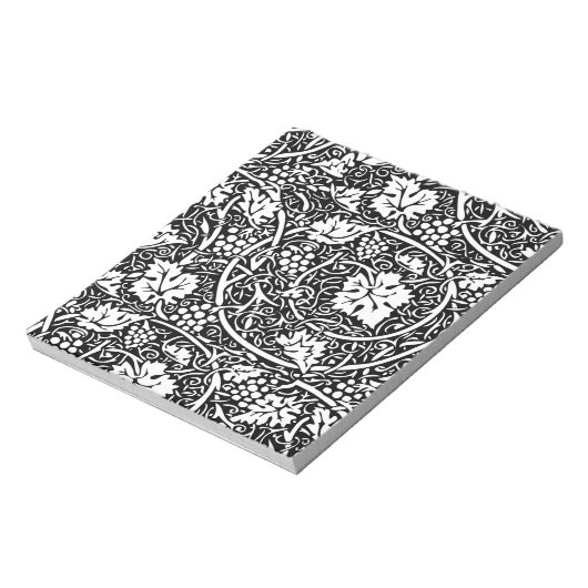 William Morris Black White Grape Vine Notitieblok (Linkerzijde)