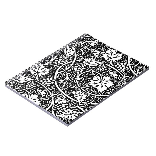 William Morris Black White Grape Vine Notitieboek (Linkerzijde)