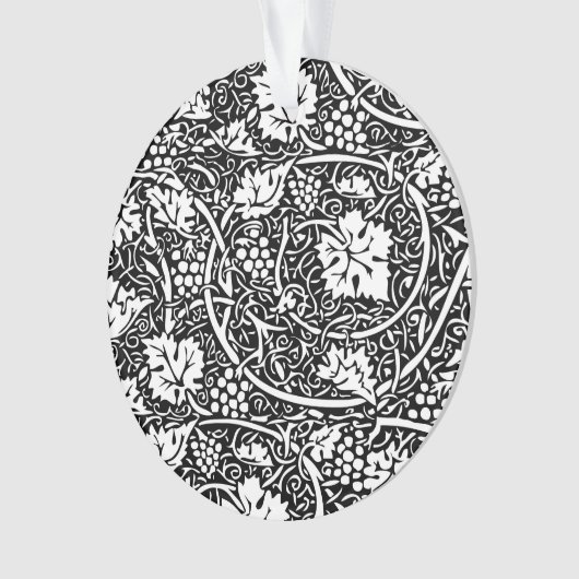 William Morris Black White Grape Vine Ornament (voorkant)