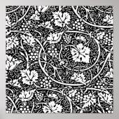 William Morris Black White Grape Vine Poster (Voorkant)