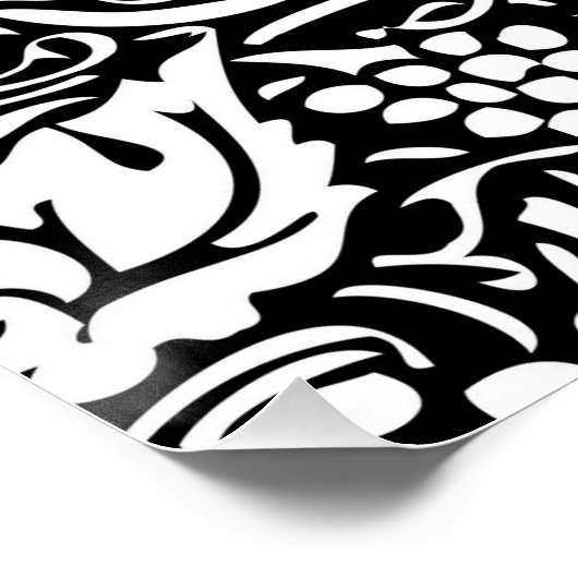 William Morris Black White Grape Vine Poster (Hoek)