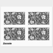 William Morris Black White Grape Vine Rechthoekige Sticker (Vel)