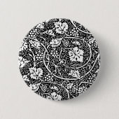 William Morris Black White Grape Vine Ronde Button 5,7 Cm (Voorkant)