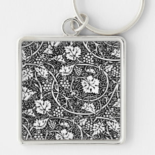 William Morris Black White Grape Vine Sleutelhanger