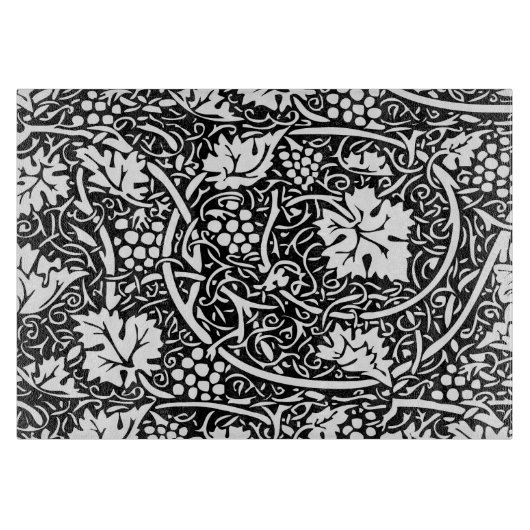 William Morris Black White Grape Vine Snijplank (Voorkant)