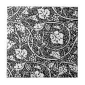 William Morris Black White Grape Vine Tegeltje (Voorkant)