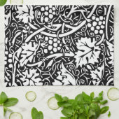 William Morris Black White Grape Vine Theedoek (Gevouwen)