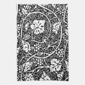 William Morris Black White Grape Vine Theedoek (Verticaal)