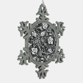 William Morris Black White Grape Vine Tin Sneeuwvlok Ornament (Links)