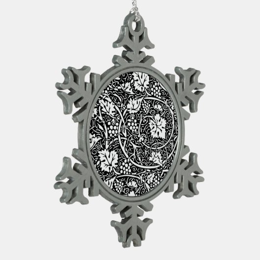 William Morris Black White Grape Vine Tin Sneeuwvlok Ornament (Links)
