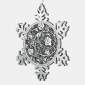 William Morris Black White Grape Vine Tin Sneeuwvlok Ornament (Rechts)