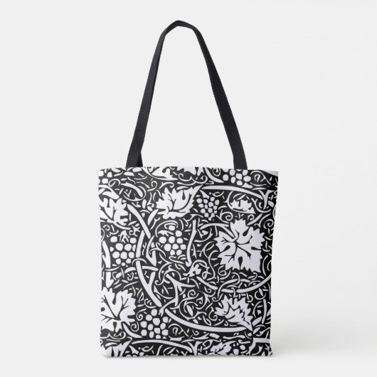 William Morris Black White Grape Vine Tote Bag (Achterkant)