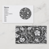 William Morris Black White Grape Vine Visitekaartje (Voorkant / Achterkant)